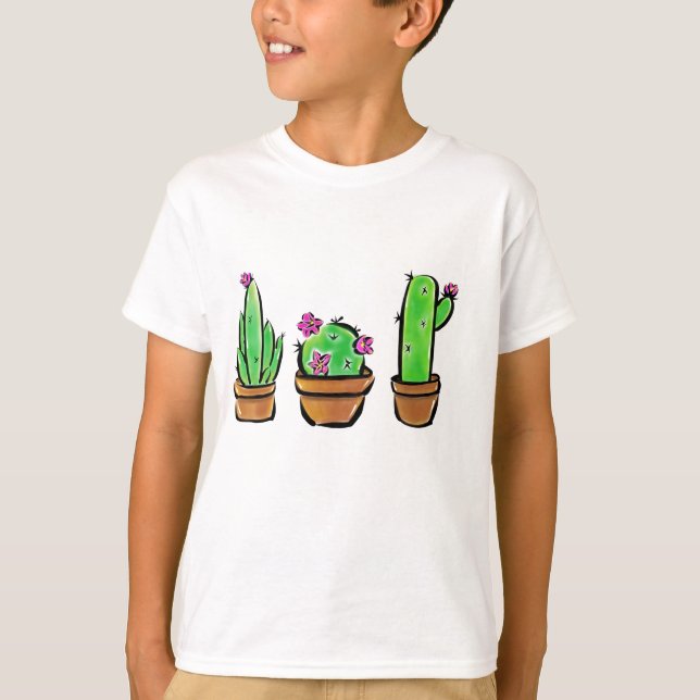 Sötvästra Cactus cacti succulents T-shirt (Framsida)