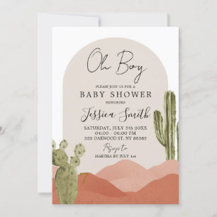 Sötvästra Desert Cactus Baby Shower-inbjudan Inbjudningar