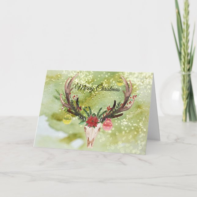 Sötvästra julen Dekorerat djurskal Helgkort (Framsida)