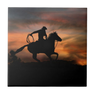 Sötvästra Kraft och Horse i Sunset Kakelplatta