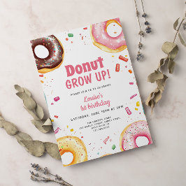 Sötvattenfärg Donuts 1:a födelsedag Inbjudningar
