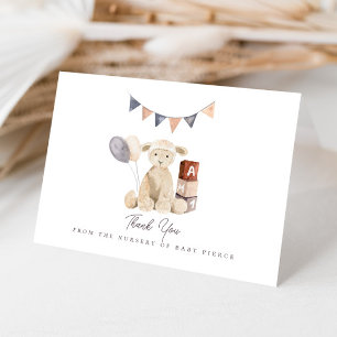 Sötvattenfärg Lamb Baby Leksak Baby Shower Tack Kort