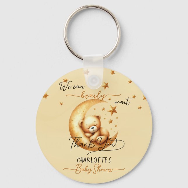 Sötvattenfärgsbälte på babyskor i Måne Nyckelring (Framsida)