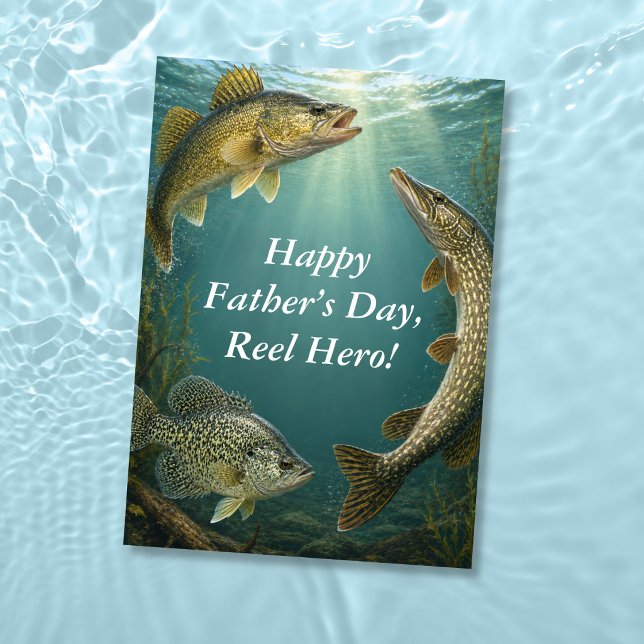 Sötvattensfisketrulle Hjälte Fiskepappas dag Kort (Skapare uppladdad)