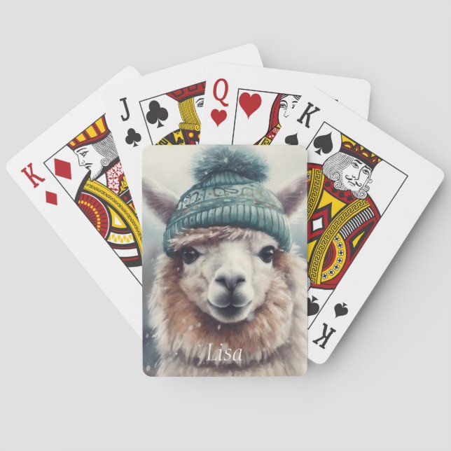Sötvinter Alpaca, anpassningsbar Casinokort (Baksidan)