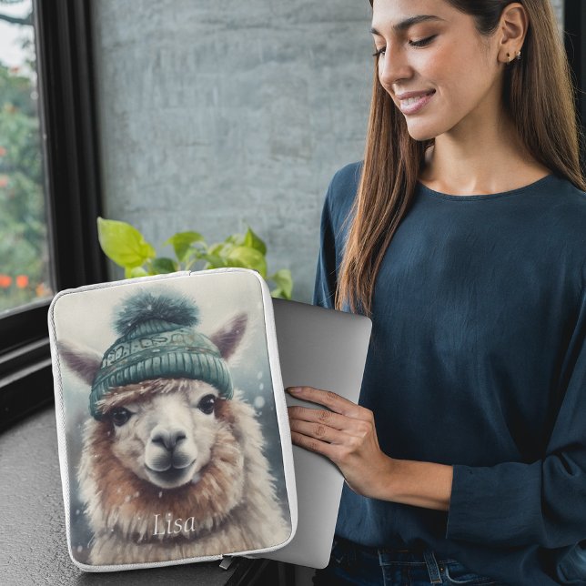Sötvinter Alpaca, anpassningsbar Laptop Fodral (Skapare uppladdad)