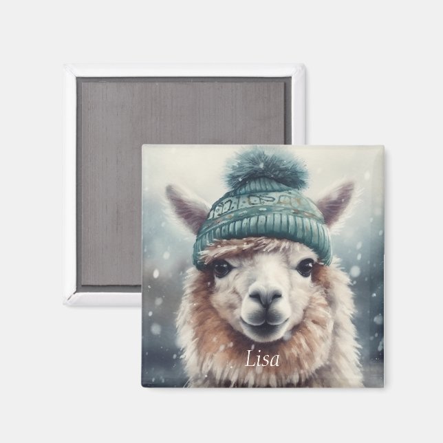 Sötvinter Alpaca, anpassningsbar Magnet (Front/Back)