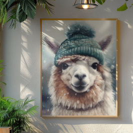 Sötvinter Alpaca, anpassningsbar Poster