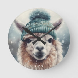 Sötvinter Alpaca, anpassningsbar Rund Klocka