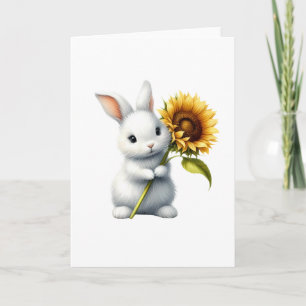 Sötvit Bunny med solroscute All-Tillfälle Kort