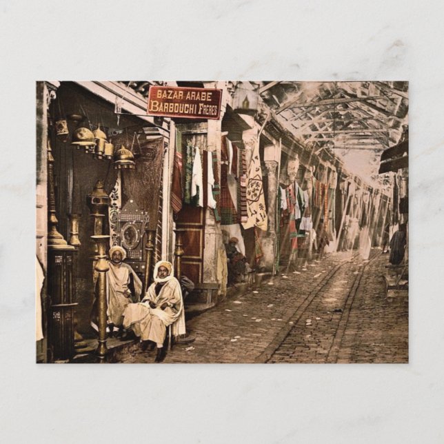 Souc-el-Trouk, Tunis, Tunisisk klassisk fotochrom Vykort (Framsida)