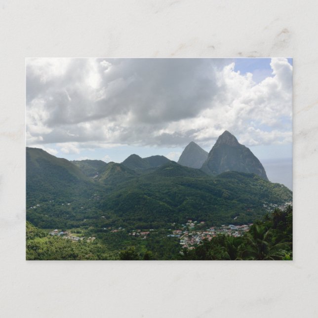 Soufriere och Pitons St Lucia Vykort (Framsida)