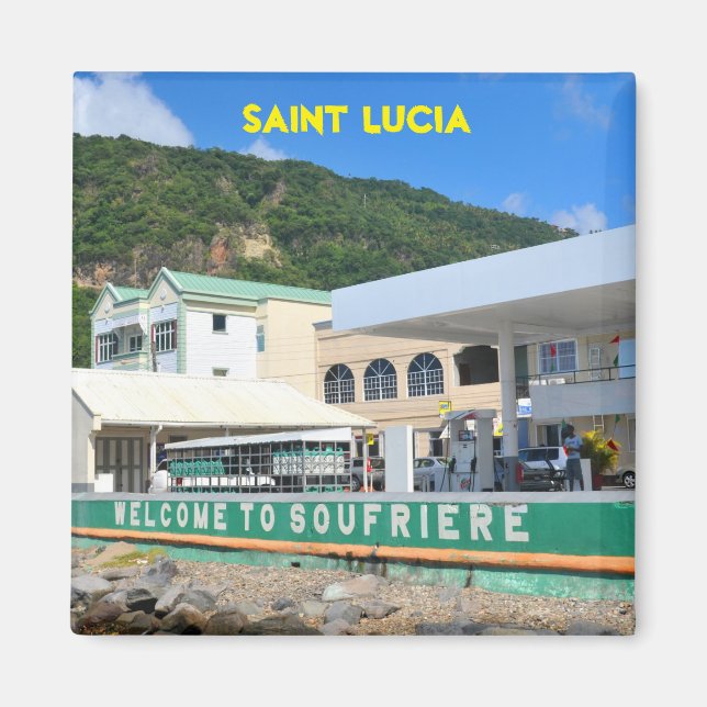 Soufriere Saint Lucia Magnet (Framsidan)