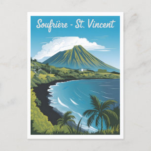 Soufrière Saint Vincent Vintage Vykort