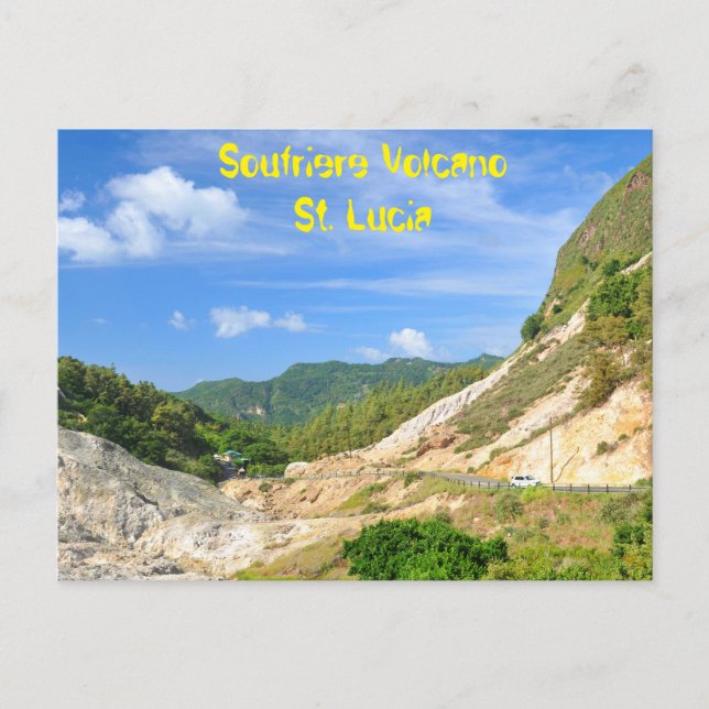 Soufriere Volcano i Saint Lucia Vykort (Framsida)