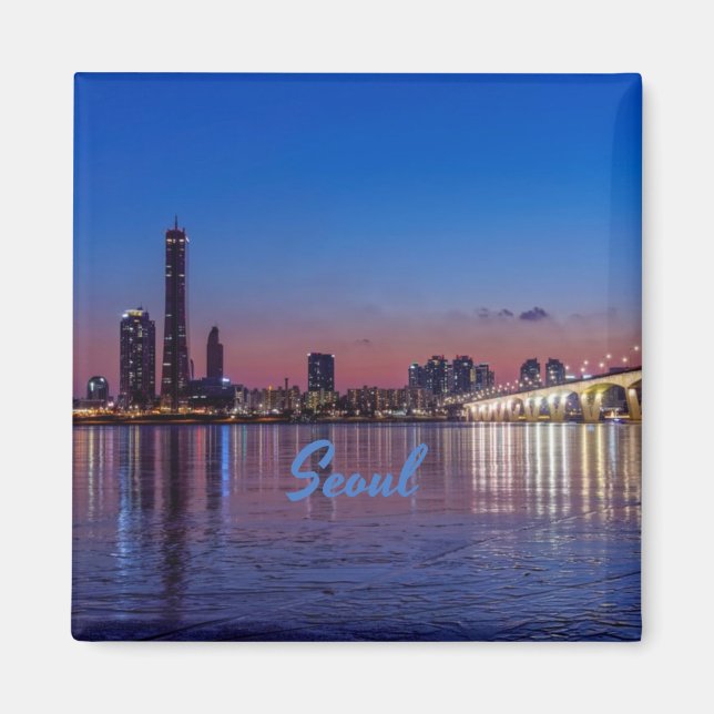 Söul Capital of South Korea City Skyline Magnet (Framsidan)