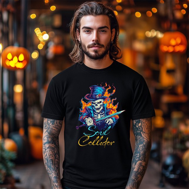 Soul Collector Skull Fire Flame Halloween T Shirt (Soul Colloector Skull Fire Flame Halloween T-Shirt)