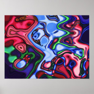 Soul Collision Original Colorful Abstrakt Art Poster