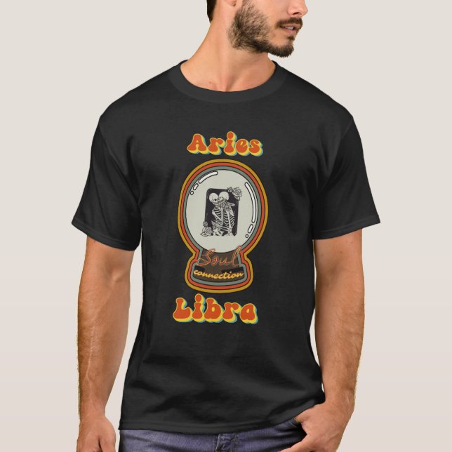 Soul Connection Aries and Libra Zodiac T Shirt (Framsida)