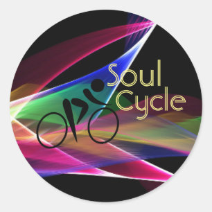 Soul Cycle Retro Neon Kampanj Runt Klistermärke