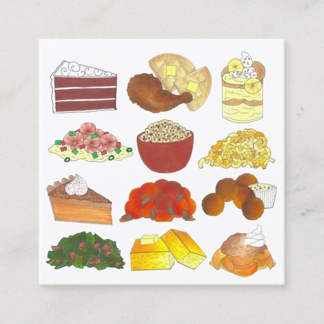 Soul Food Dods Restaurant Caterer Chef Foodie Fyrkantigt Visitkort (Framsida)