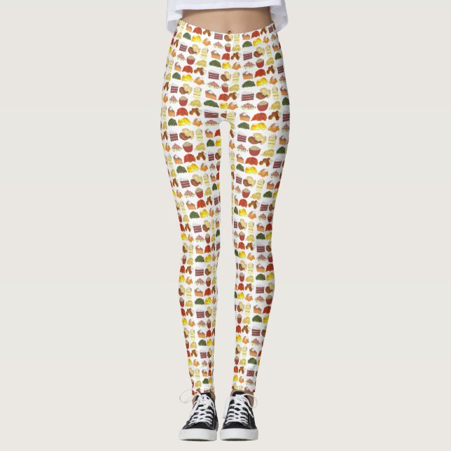Soul Food Favorites Foodie Southern Cuisine Leggings (Framsida)