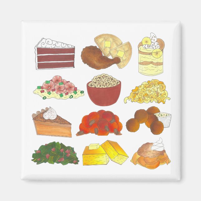 Soul Food Favorites Foodie Southern Cuisine Magnet (Framsidan)