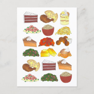 Soul Food Favorites Foodie Southern Cuisine Meddelande Vykort