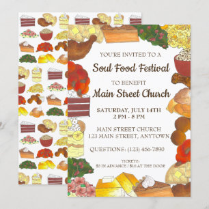 Soul Food Festival Event Southern Cuisine Inbjudningar