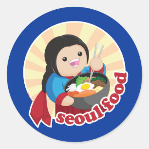 Söul Food Runt Klistermärke