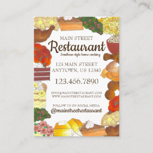 Soul Food Southern Cuisine Caterer Restaurant Chef Visitkort
