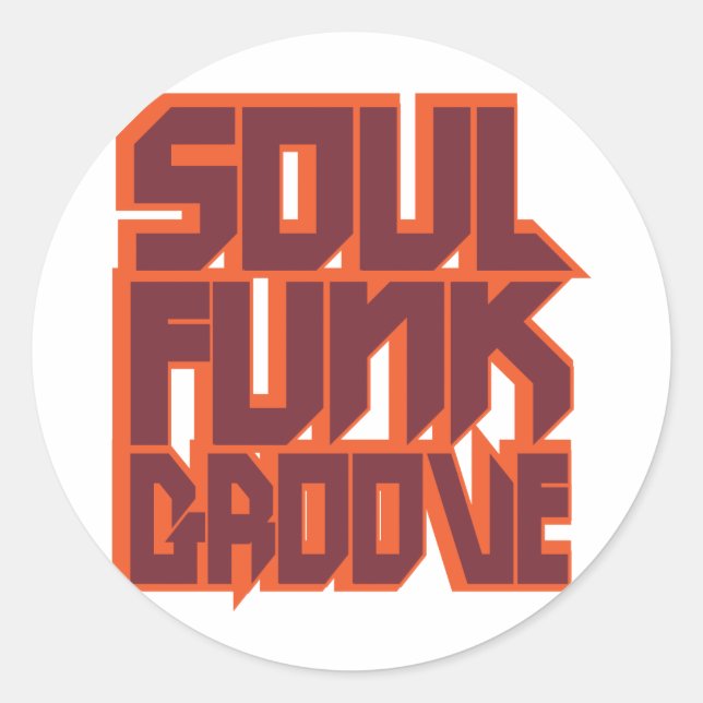 Soul Funk Groove Runt Klistermärke (Framsida)