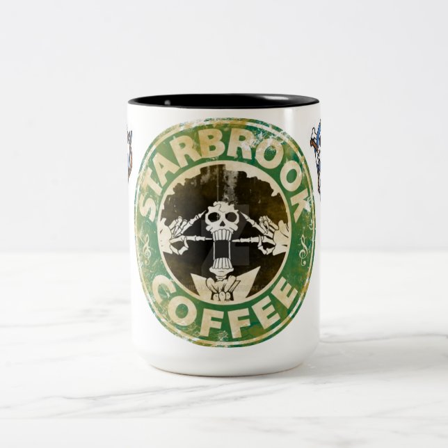 🎸Soul King Pirate Mug | Musical Skeleton ☕. Två-Tonad Mugg (Center)