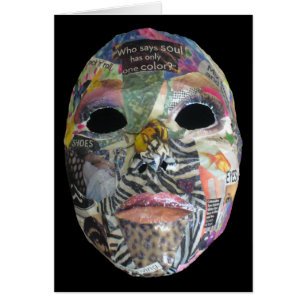 Soul kommer i all Färg-mask Hälsningskort