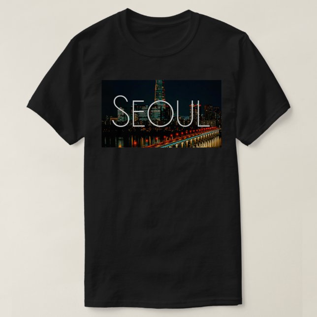 Söul Korea City Night 2 T Shirt (Design framsida)