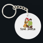 Soul Mate Acrylic Keychain - Romantic Couple Gift’<br><div class="desc">Ta med dig kärlek vart du än går med denna "Soul Mate"-akrylnyckelkedja med en charmerande illustration av ett par i kärlek. Den här nyckelkedjan är hållbar och lätt och är perfekt för att hålla nycklar organiserat eller som en dekorativ charm för väskor och väskor. En tankefull gåva till årsdagar, Alla...</div>