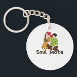 Soul Mate Acrylic Keychain - Romantic Couple Gift’<br><div class="desc">Ta med dig kärlek vart du än går med denna "Soul Mate"-akrylnyckelkedja med en charmerande illustration av ett par i kärlek. Den här nyckelkedjan är hållbar och lätt och är perfekt för att hålla nycklar organiserat eller som en dekorativ charm för väskor och väskor. En tankefull gåva till årsdagar, Alla...</div>
