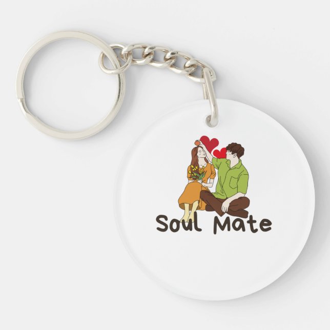Soul Mate Acrylic Keychain - Romantic Couple Gift’ (Framsidan)