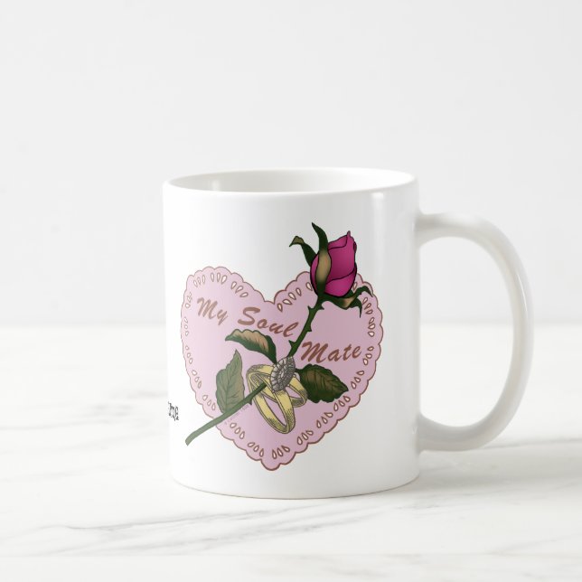 Soul Mate ros bröllops mugg (Höger)