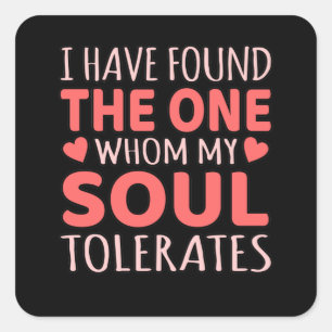 Soul Mate Valentine Romantic Valentines day par Fyrkantigt Klistermärke