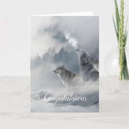 Soul Mate Vargar Bröllopskort Vertikal Kort