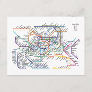 Söul Metro Karta vykort