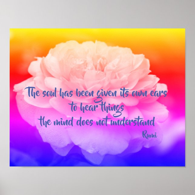 Soul och Mind Rumi inspirationsoffert Poster (Framsidan)