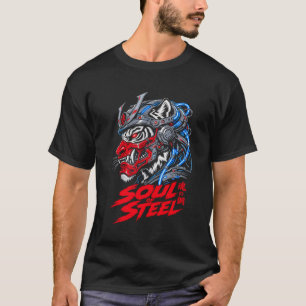Soul Of Steel Cyber Samurai Tiger Grafisk Herr T-S T Shirt