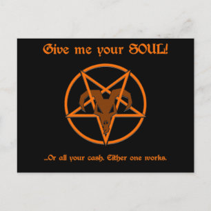 Soul Pengarar Pentacle Satanic Mörk Humor Goat Vykort