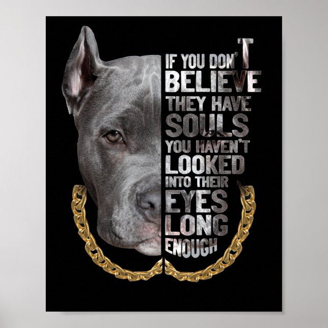 Soul Pitbull I Kärlek Pitbull Hund älskare Poster (Framsidan)