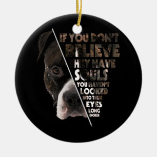 Soul Pitbull i Kärlek Pitbull Hund de har själar Julgransprydnad Keramik