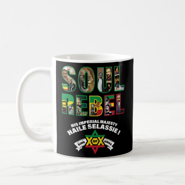 Soul Rebel Ras Tafari Him Haile Selassie Kaffemugg (Vänster)