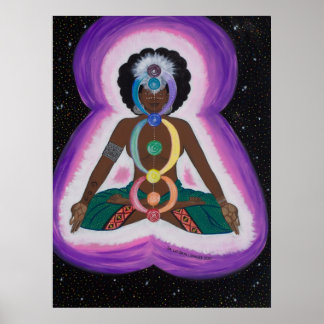 Soul Sista Meditating på Chakras Poster