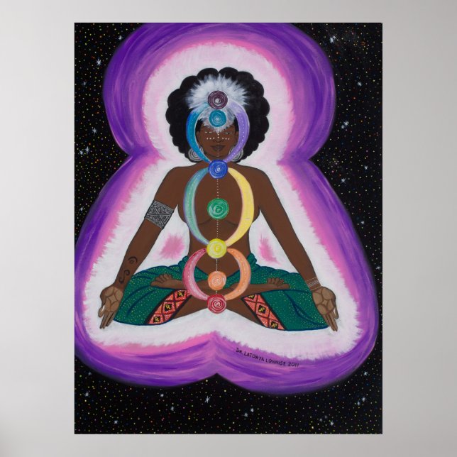 Soul Sista Meditating på Chakras Poster (Framsidan)